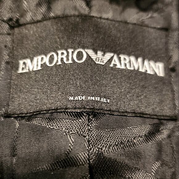 RARE EMPORIO ARMANI Velvet Like Jacket Black Size 42 US 6 Made In Italy - Picture 10 of 14